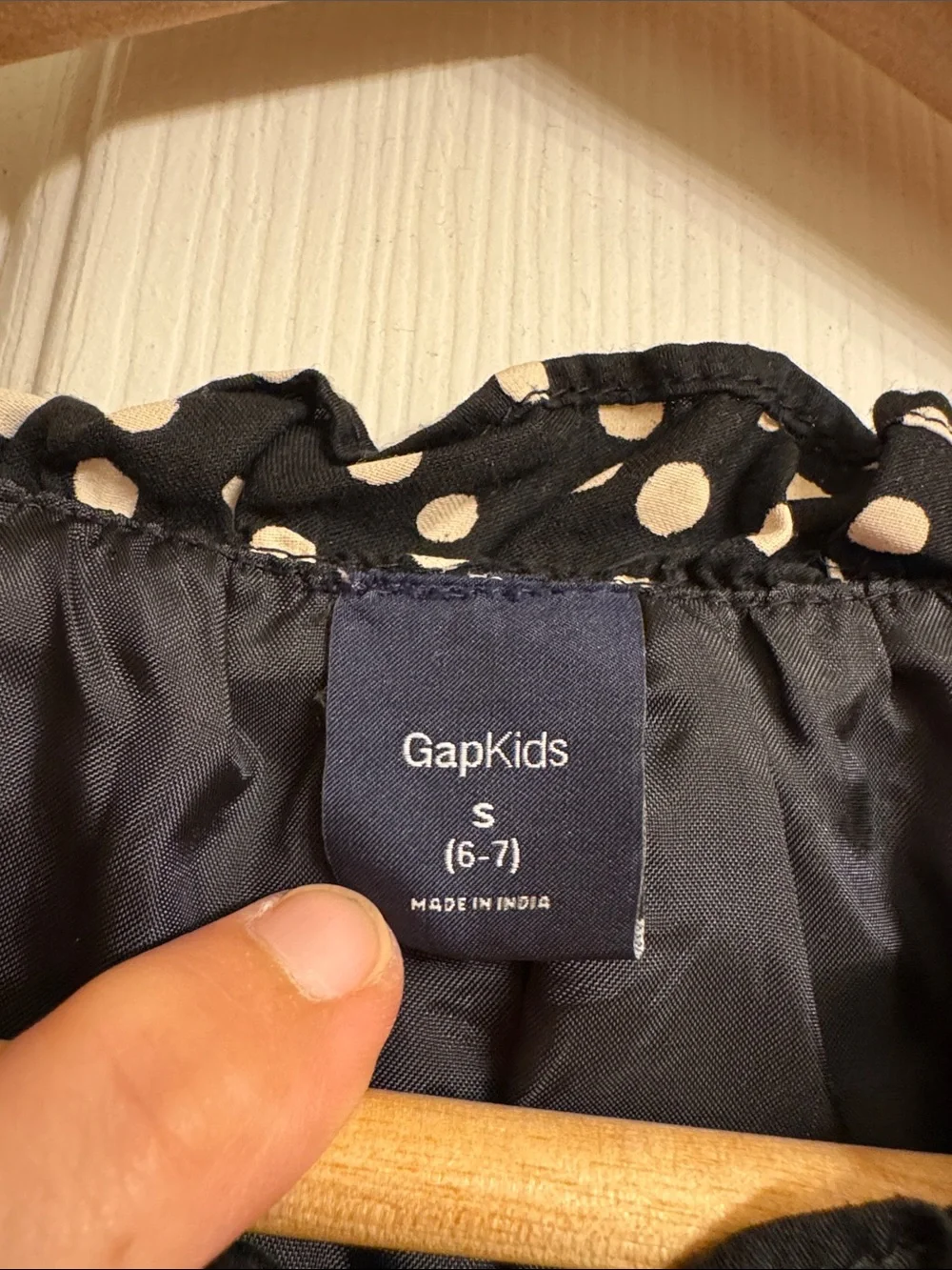 GAP Black and White Polka Dot Ruffle-Trim Dress